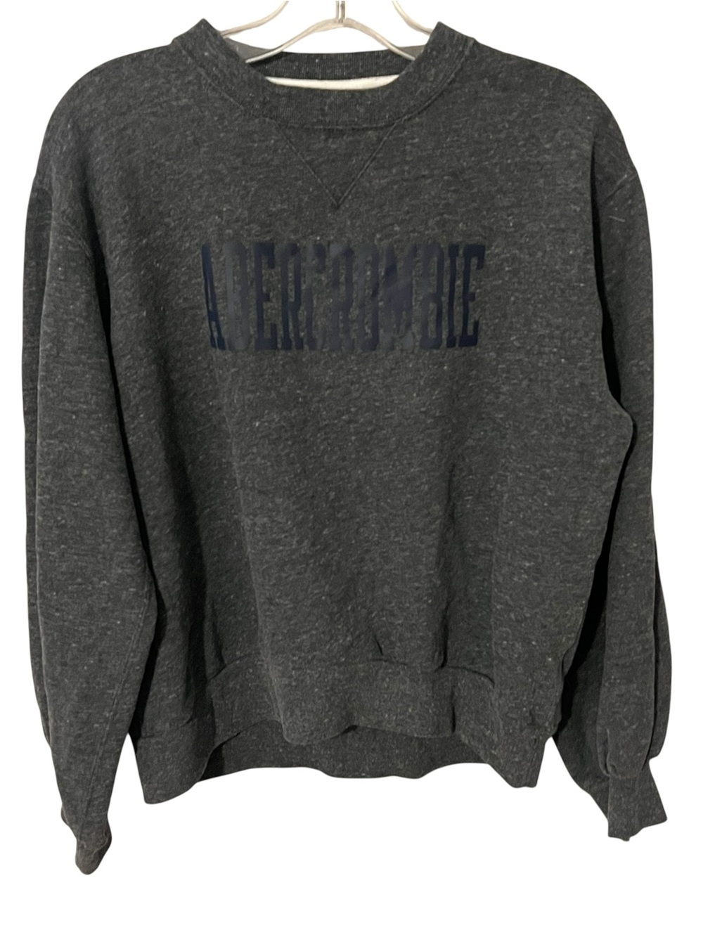 Abercrombie & Fitch Soft A&F Graphic Logo Crewneck Oversized Sweatshirt Gray XS